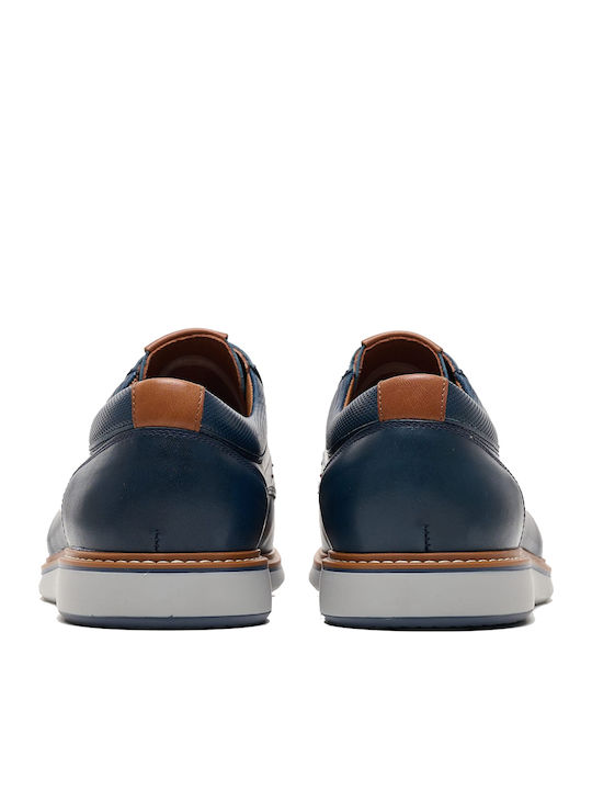 Men's Leather Casual Shoes Navy Blue