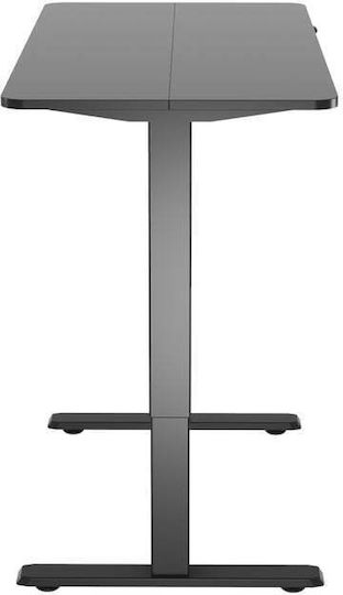 Desk Wooden Black with Metal Legs & Adjustable Height 118x60x120cm