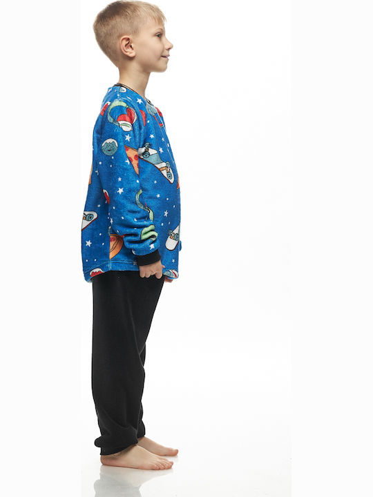 Galaxy Pijama pentru copii De iarnă Fleece Royal Blue