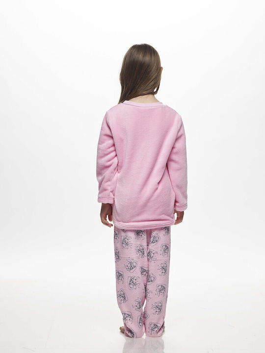 Galaxy Kinder Schlafanzug Winterlich Fleece Pink