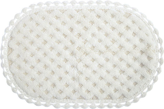 Nef-Nef Homeware Non-Slip Bath Mat Cotton Oval Touch 034261 Grey 55x85cm