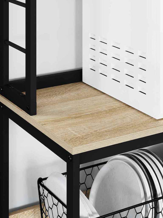 vidaXL Wooden Kitchen Rack 6 Tiers Brown 80x40x168cm