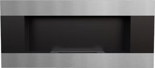 Kratki Delta 2 Horizontal Tuv Επιτοίχιο Τζάκι Βιοαιθανόλης Εσωτερικού Χώρου Μαύρο 90x14.7x40cm