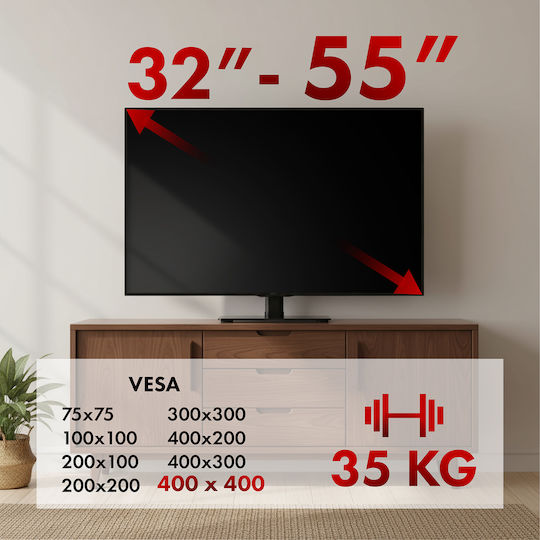 Maclean Energy MC-132 Βάση Τηλεόρασης Τοίχου έως 55" και 35kg