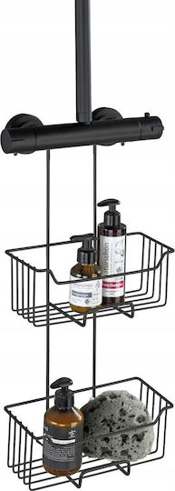 Selbstklebendes Edelstahl Badregal An der Wand montiertes Badezimmerregal Metallisch 25x14x55cm Silbern