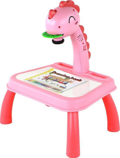 Set Creativ Pentru Copii Proiector Tablă Proiector Învățare Desen Dinosaurus Roz Lean 12839