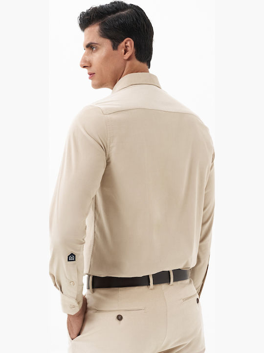 Long-sleeved Corduroy Shirt Beige
