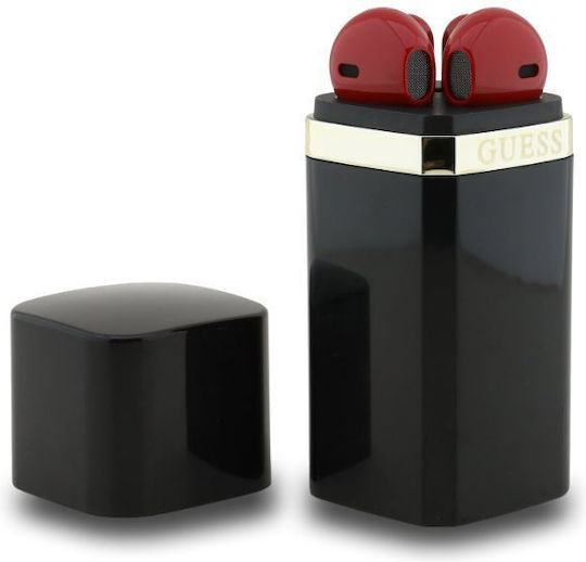 Guess Lipstick Earbud Bluetooth хендсфри Слушалки с Кутийка за Зареждане Черен