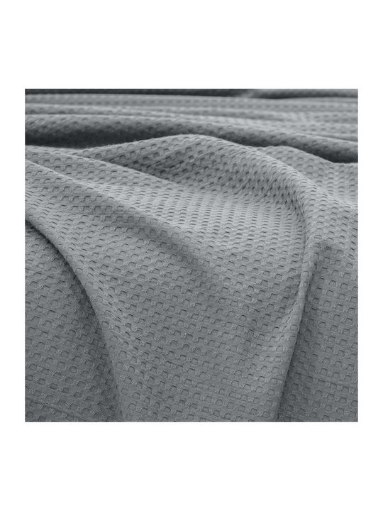 Lino Home Cocoon Κουβέρτα Πικέ Μονή 170x240εκ. Γκρι