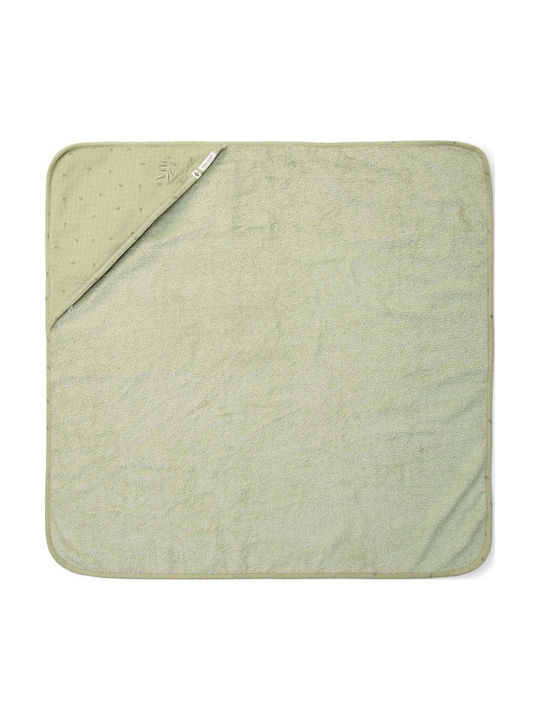 Little Dutch Βρεφική Κάπα-Μπουρνούζι με Κουκούλα Pure Sage 75x75εκ.