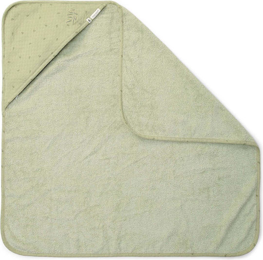 Little Dutch Βρεφική Κάπα-Μπουρνούζι με Κουκούλα Pure Sage 75x75εκ.