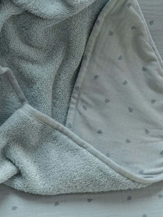 Little Dutch Βρεφική Κάπα-Μπουρνούζι με Κουκούλα Pure Denim Blue 100x100εκ.
