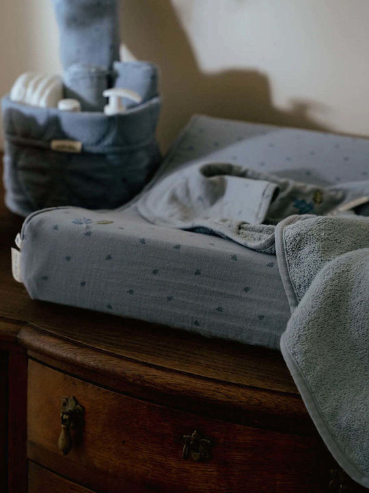 Little Dutch Βρεφική Κάπα-Μπουρνούζι με Κουκούλα Pure Denim Blue 100x100εκ.