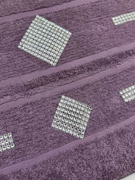 Linea Home Σετ Πετσέτες Μπάνιου 2τμχ Diamond Λεβάντα Βάρους 500gr/m²