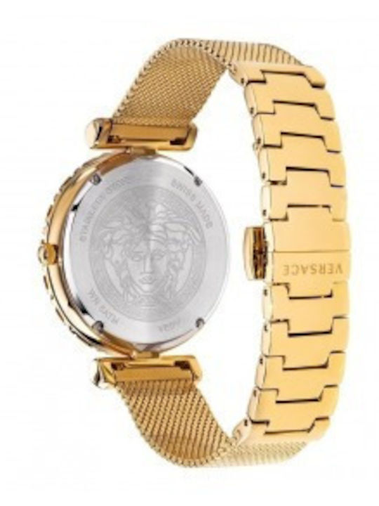 Versace Palazzo Empire Greca Ceas de Damă cu Auriu Brățară Metalică