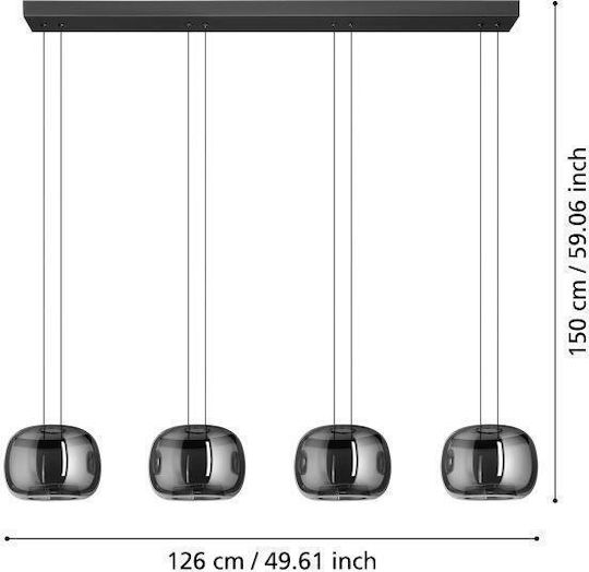 Eglo Κρεμαστό Φωτιστικό LED με Θερμό Λευκό Φως 126x21x150εκ.