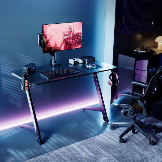 Spielbüro Rs102 Holz Black mit LED & USB-Anschlüssen 120x60x75cm