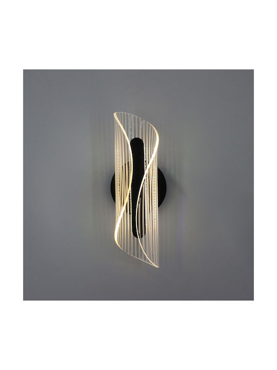 Keskor Modern Leuchte Wand mit Integrierter LED Schwarz 26x9.5x10cm