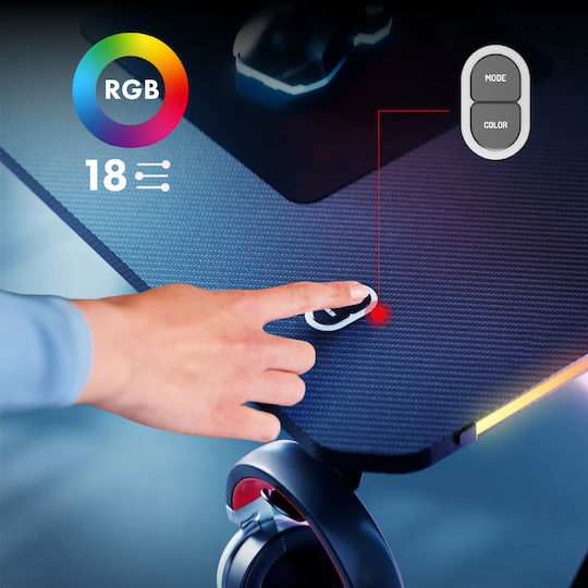 Spielbüro Rs102 Holz Black mit LED & USB-Anschlüssen 120x60x75cm