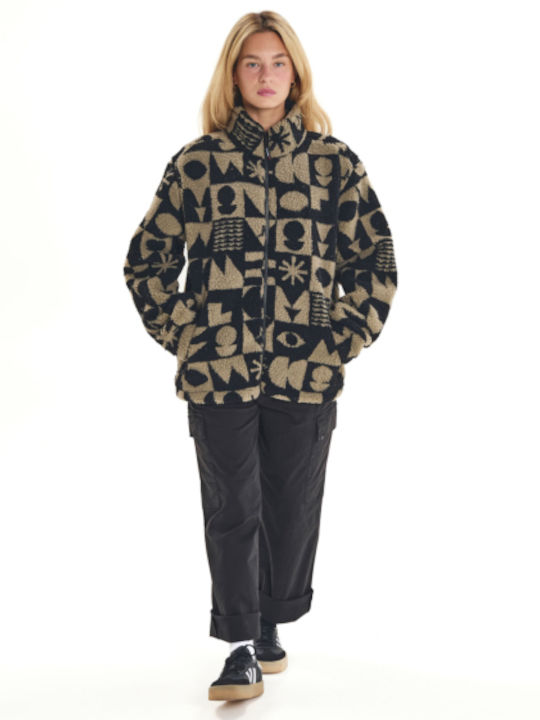 Women's Cardigan with Zipper Beige