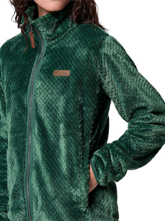 Fire Side Ii Sherpa Full Γυναικεία Ζακέτα με Φερμουάρ σε Πράσινο Χρώμα