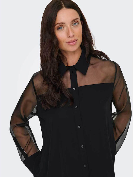 Langärmelig Damen Hemd Black