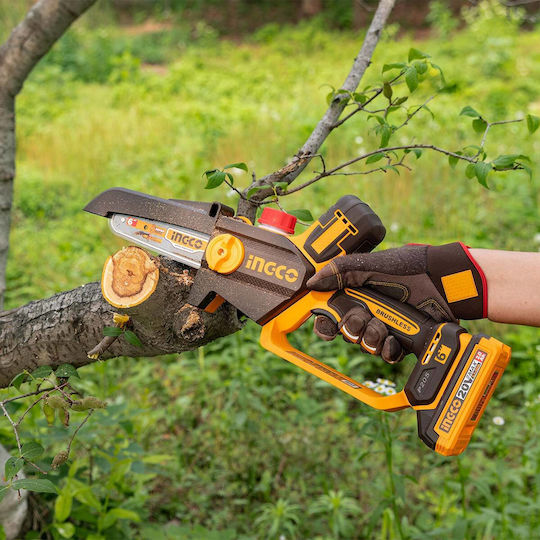 Ingco Set Chainsaw & Pruning Shear Brushless 20V with 2 Batteries 2Ah and Case