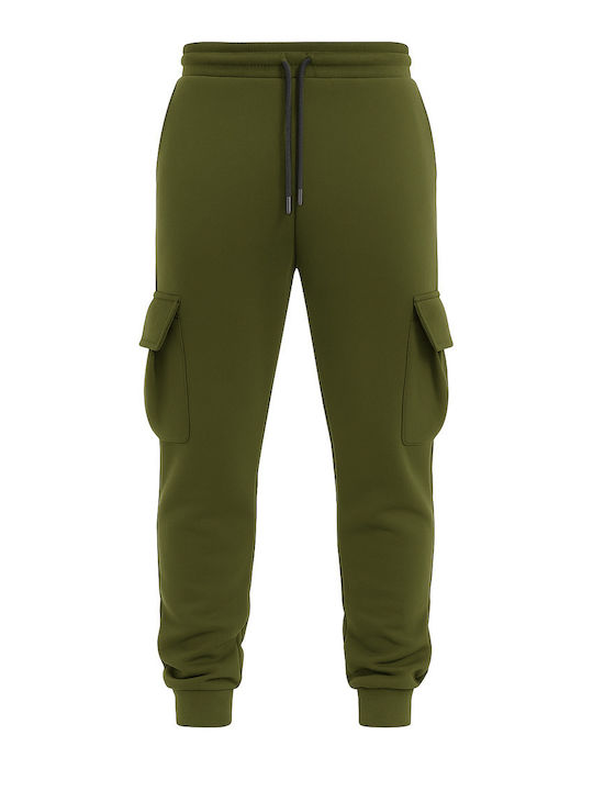 Cargo Sweatpants with Elastic Khaki