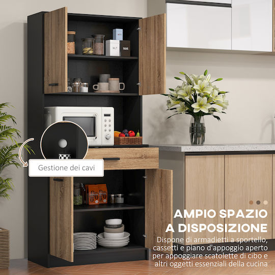 Unterschrank für Ofen Black 80x40x180cm