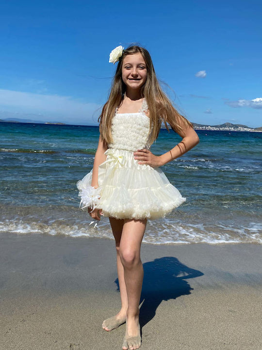 Kids Tulle Tulle White Skirt