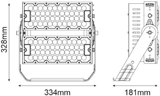 Aca Στεγανός Προβολέας LED 240W Ψυχρό Λευκό 5000K IP66