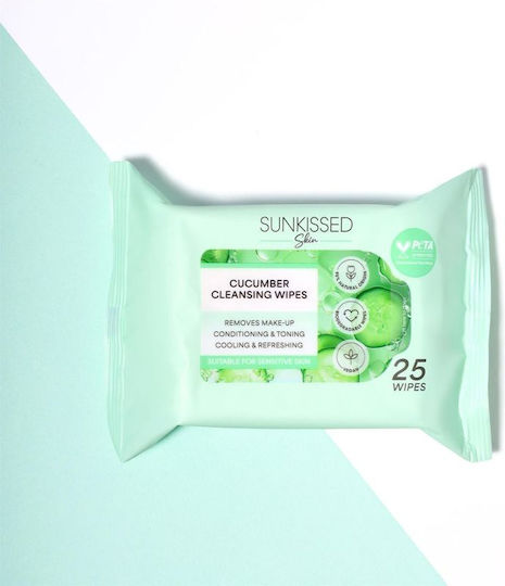 Sunkissed Cucumber Wipes Makeup Remover Face 25pcs