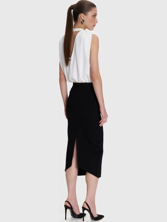 Pencil Midi Skirt Black