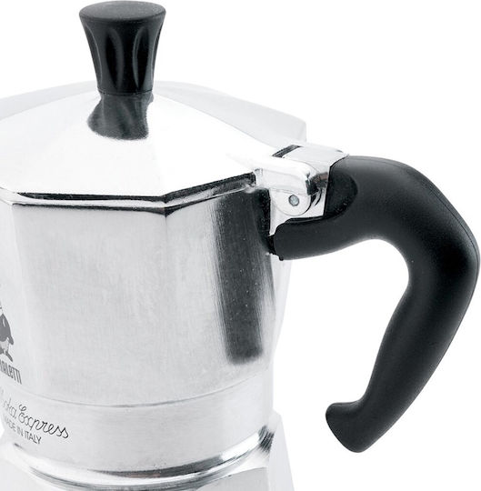 Bialetti Stovetop Espresso Pot for 3 Cups Inox Black