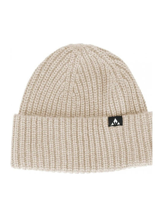 Beanie Unisex Σκούφος Πλεκτός σε Μπεζ χρώμα