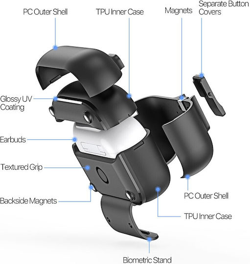 Dux Ducis Пластмасов / Силиконов Калъф в Бял Цвят за Apple AirPods Pro 2
