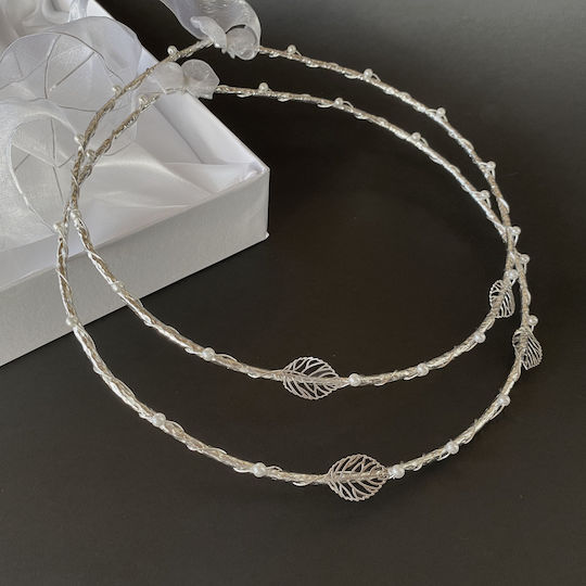 Handgefertigte Hochzeitskronen Silber Epitplatino Zoi