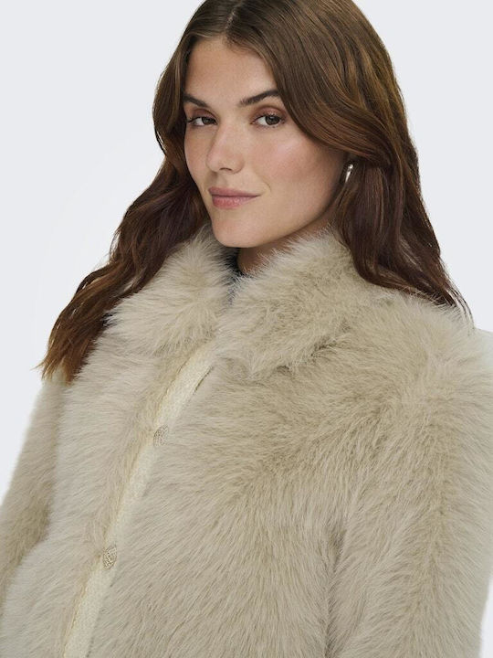 Women's Short Fur Beige