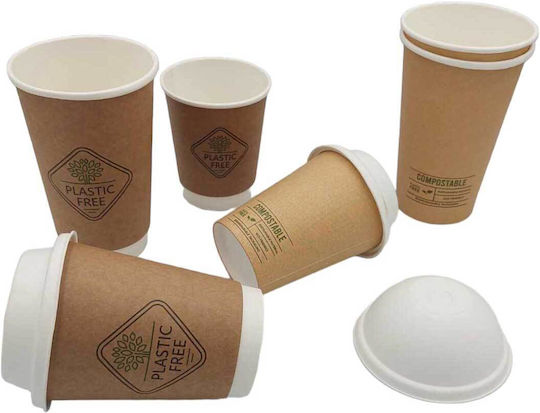 Ecocraft Ποτήρι μιας Χρήσης Χάρτινo Διπλότοιχο 355ml 25τμχ