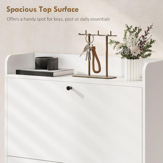 Metallic Shoe Organizer White 80x24x101cm