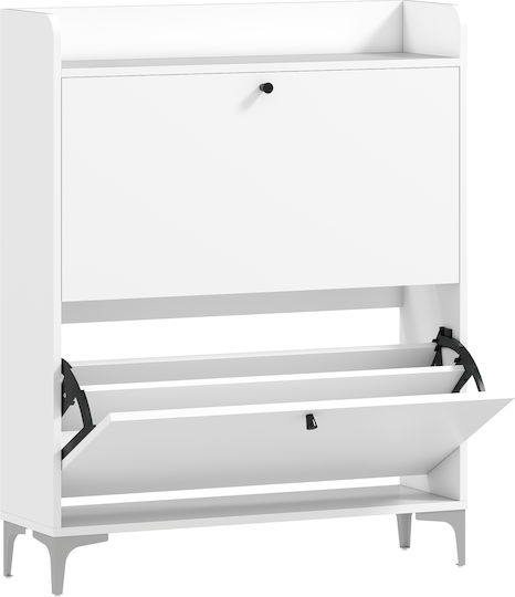Metallic Shoe Organizer White 80x24x101cm