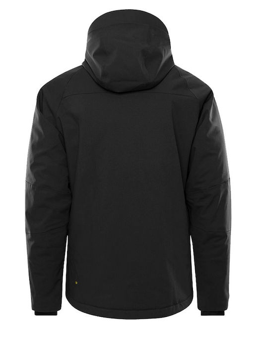 Adiavroxo (Work Aprons & Sleeves) Work Jacket Reflective Cold with Fleece Lining and Detachable Hood Black