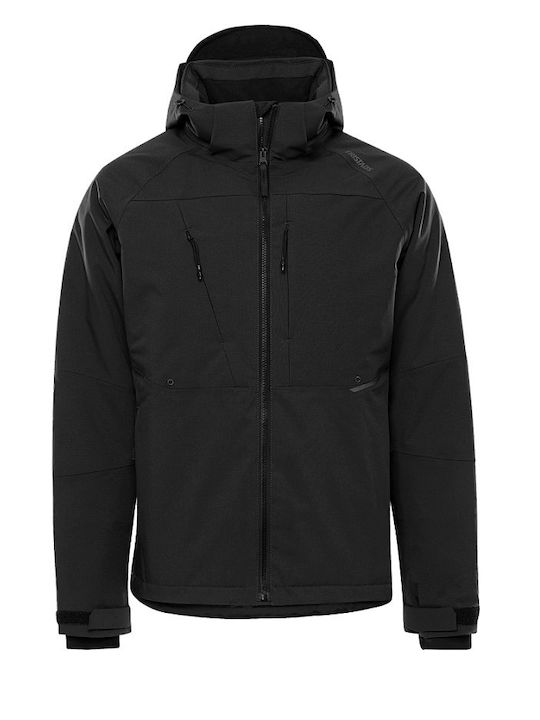 Adiavroxo (Work Aprons & Sleeves) Work Jacket Reflective Cold with Fleece Lining and Detachable Hood Black