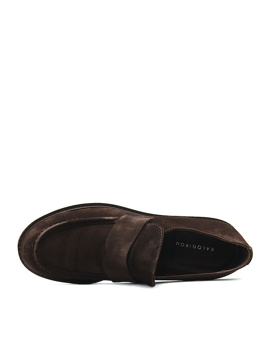Suede Ανδρικά Loafers σε Καφέ Χρώμα