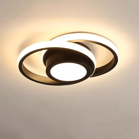 Keskor Ceiling Mount Light 27cm Black with Integrated LED