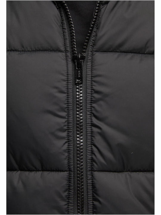 Ladies Μακρύ Γυναικείο Puffer Μπουφάν για Χειμώνα Black