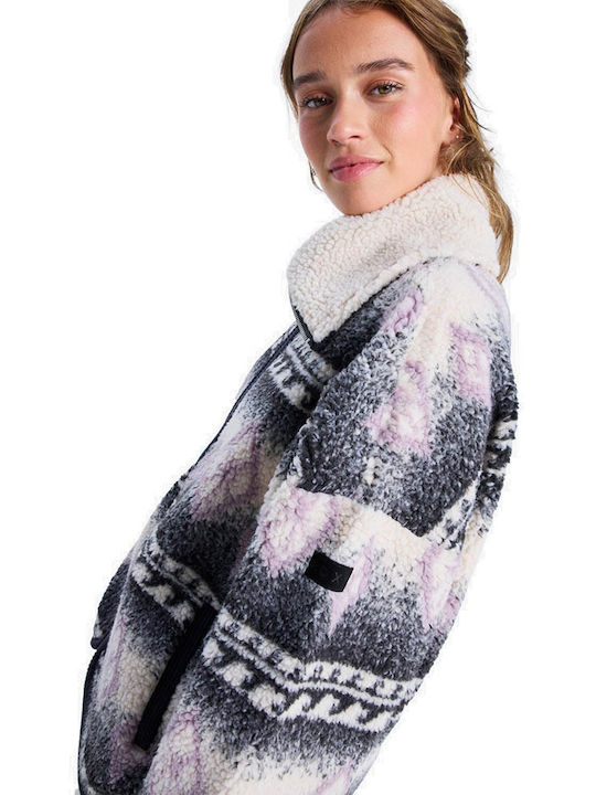 Feels Like Winter Suede Γυναικείο Μπουφάν για Χειμώνα Γκρι
