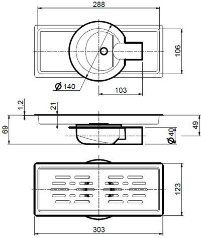 Ferplast Kanal Boden mit Größe 30x10cm