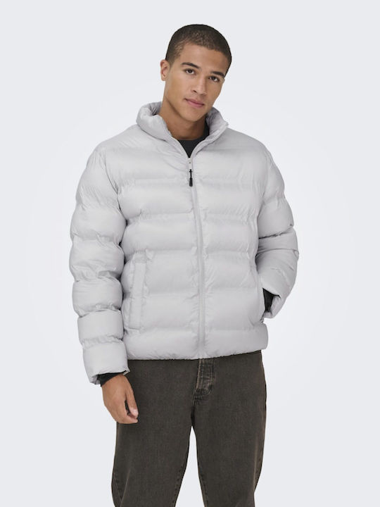 Μπουφάν Puffer Αντιανεμικό Γκρι, Vapor Blue