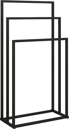 HomCom Triple Wall-Mounted Bathroom Rail ​45x21.5cm Inox Black